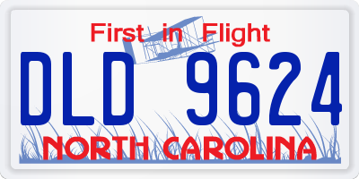 NC license plate DLD9624
