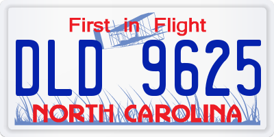 NC license plate DLD9625
