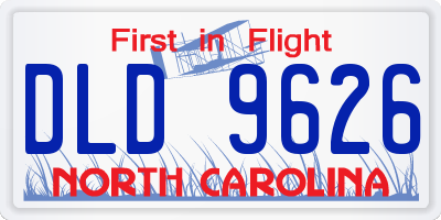 NC license plate DLD9626