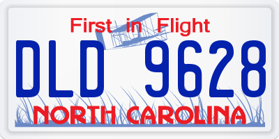 NC license plate DLD9628