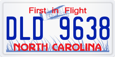 NC license plate DLD9638