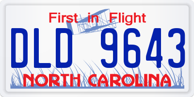 NC license plate DLD9643
