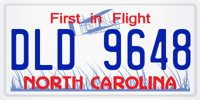 NC license plate DLD9648