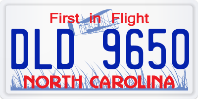 NC license plate DLD9650