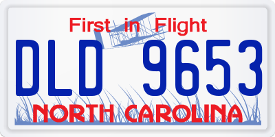 NC license plate DLD9653