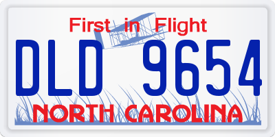 NC license plate DLD9654