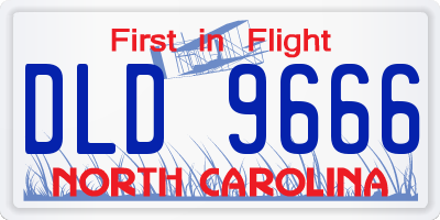 NC license plate DLD9666