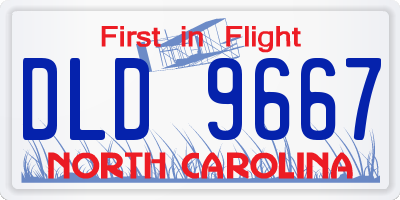 NC license plate DLD9667