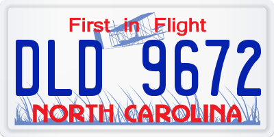 NC license plate DLD9672