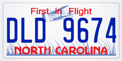NC license plate DLD9674