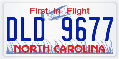 NC license plate DLD9677