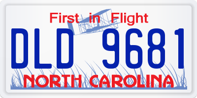 NC license plate DLD9681