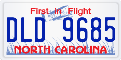 NC license plate DLD9685
