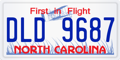 NC license plate DLD9687
