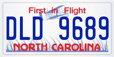 NC license plate DLD9689