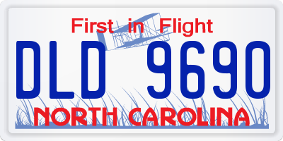 NC license plate DLD9690