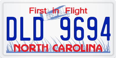 NC license plate DLD9694