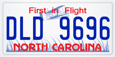 NC license plate DLD9696