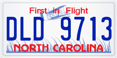 NC license plate DLD9713