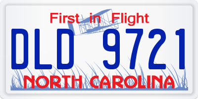 NC license plate DLD9721