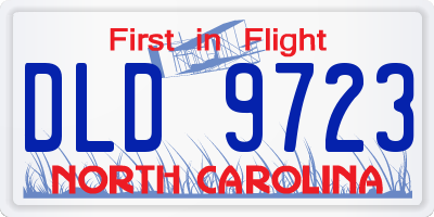 NC license plate DLD9723