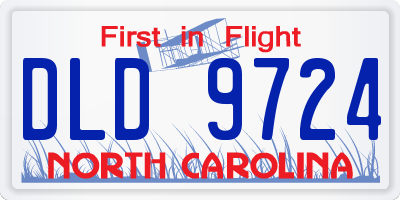 NC license plate DLD9724