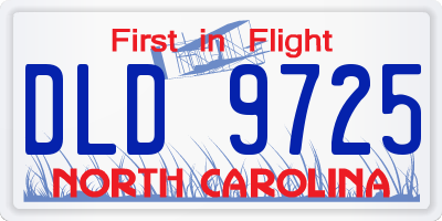 NC license plate DLD9725
