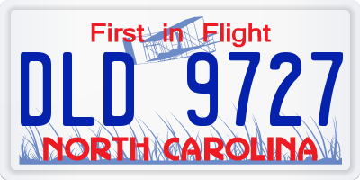 NC license plate DLD9727