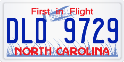 NC license plate DLD9729