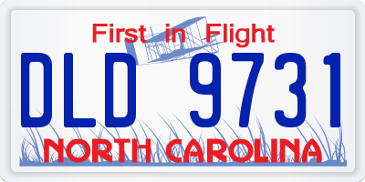 NC license plate DLD9731