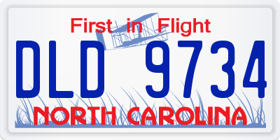 NC license plate DLD9734
