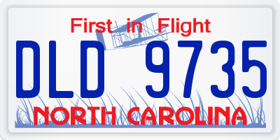 NC license plate DLD9735