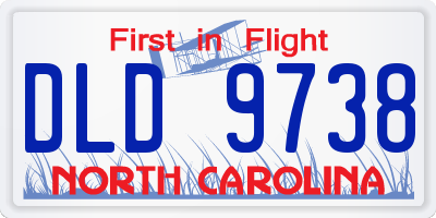 NC license plate DLD9738