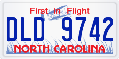 NC license plate DLD9742