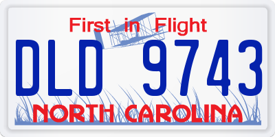 NC license plate DLD9743