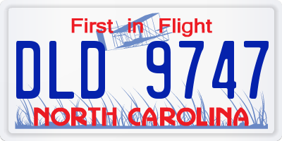 NC license plate DLD9747