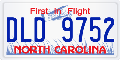 NC license plate DLD9752