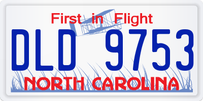 NC license plate DLD9753
