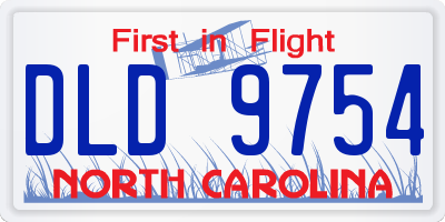 NC license plate DLD9754