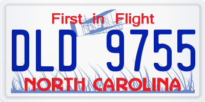 NC license plate DLD9755