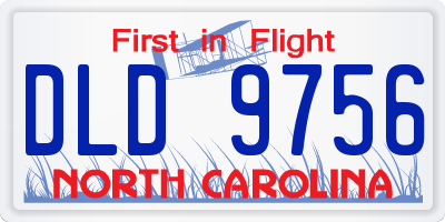 NC license plate DLD9756