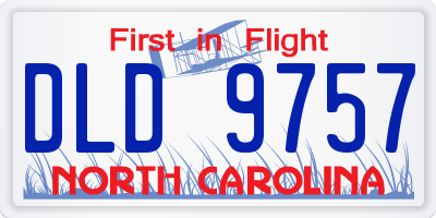NC license plate DLD9757