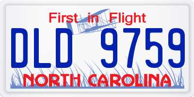 NC license plate DLD9759