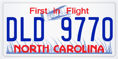 NC license plate DLD9770