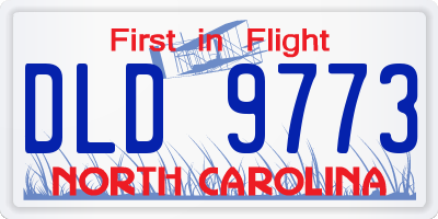 NC license plate DLD9773