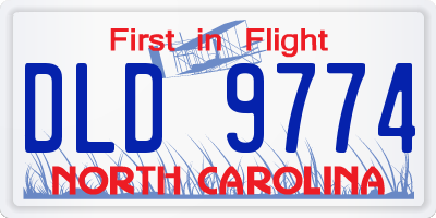 NC license plate DLD9774