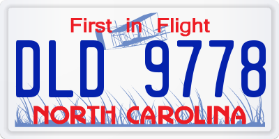 NC license plate DLD9778