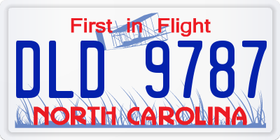 NC license plate DLD9787
