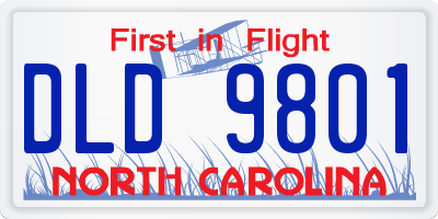 NC license plate DLD9801