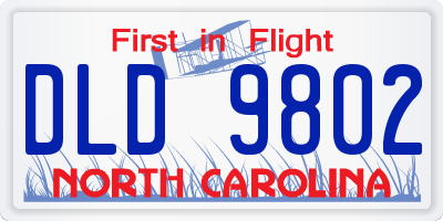 NC license plate DLD9802